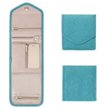 Green Travel Jewelry Box with Compartments, Compact Portable Jewelry Storage Bag, 15cm