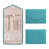 Green Travel Jewelry Box with Compartments, 23cm, Compact Jewelry Storage Bag Easy to Carry