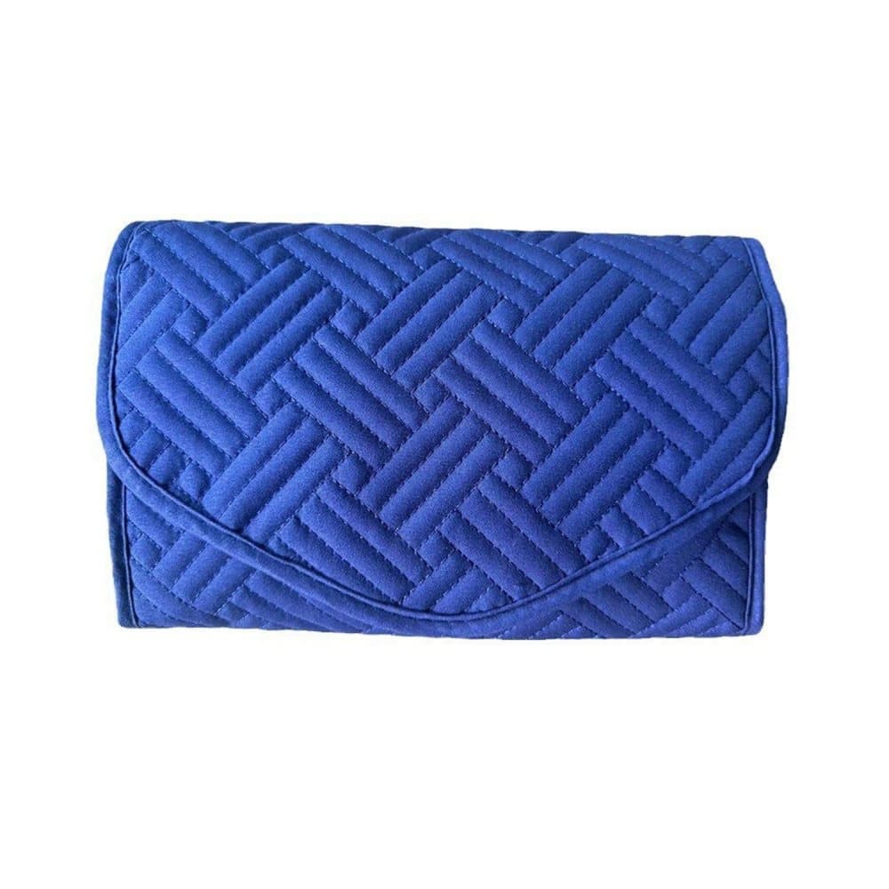 Compact Travel Jewelry Box with Compartments, Dark Blue, 23cm