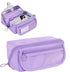 Waterproof Pencil Case with Zipper, Purple, Large, Multifunctional Travel Pencil Box for Students and Office