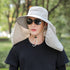 Foldable Sun Hat with Neck Protection UV Protection Fishing and Hiking Cap, Beige