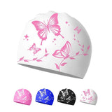 Waterproof Silicone Swimming Cap for Adults, Non-Slip Elastic Comfortable Swim Cap for Swimming and Water Activities, White