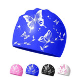 Waterproof silicone swimming cap for adults, non-slip elastic and comfortable, for swimming and water activities, Blue