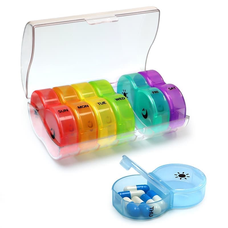 7-Day Round Dosett Medicine Storage, 1 Count, Transparent