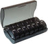 7-Day Round Medicine Dosett Storage with 7 Compartments, compatible with Oral-B, Black