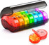 7-Day Round Medicine Dosett Pill Organizer, 1 Count, Gray, 7 compartments
