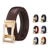 1 Leather Belt, Unisex Adjustable Buckle, Brown, 3.5 cm, 115/125 cm