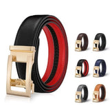 3.5 cm Unisex Leather Belt with Adjustable Buckle, 115/125 cm, Multicolored