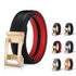 3.5 cm Unisex Leather Belt with Adjustable Buckle, 115/125 cm, Multicolored
