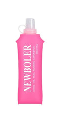 150ml 250ml 500ml Foldable Water Bottle BPA-Free Soft Bottle for Marathons Camping Hiking, 500ML, Dark Pink
