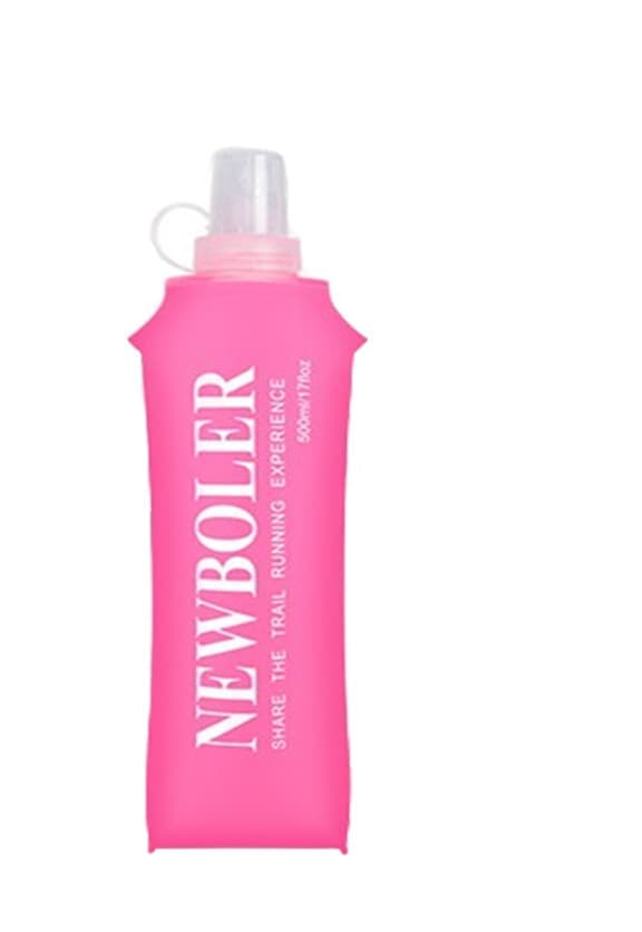 150ml 250ml 500ml Foldable Water Bottle BPA-Free Soft Bottle for Marathons Camping Hiking, 500ML, Dark Pink