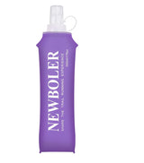 500ml Foldable Water Bottle BPA-Free Soft Bottle for Marathons Camping Hiking, 500ml, Purple