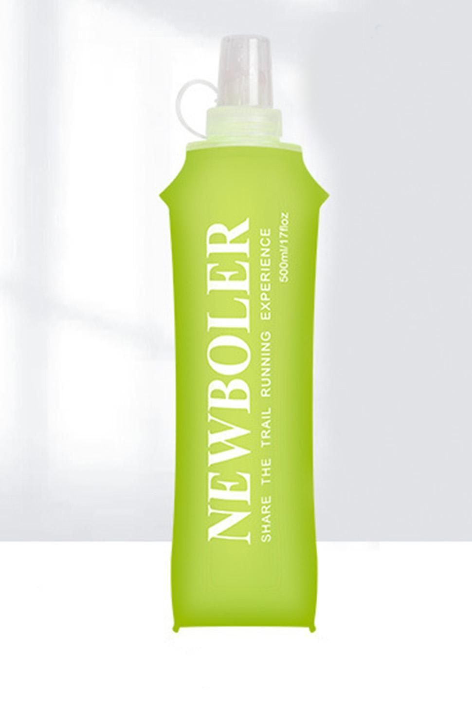 500ml Foldable Water Bottle BPA-Free Soft Bottle for Marathons Camping Hiking, Green
