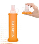 250ML Foldable Water Bottle BPA-Free Soft Bottle for Marathons Camping Hiking, 250ml, Orange