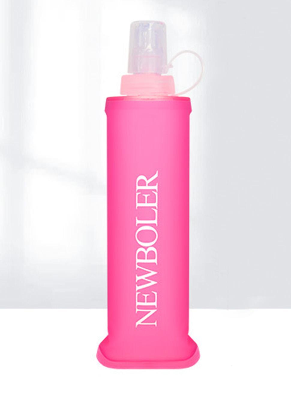 250ML Foldable Water Bottle BPA-Free Soft Bottle for Marathons Camping Hiking, 500ml, Dark Pink