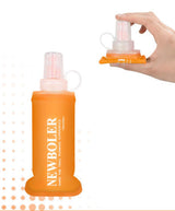 150ml Foldable Water Bottle, BPA-Free Soft Bottle for Marathons Camping Hiking, Orange