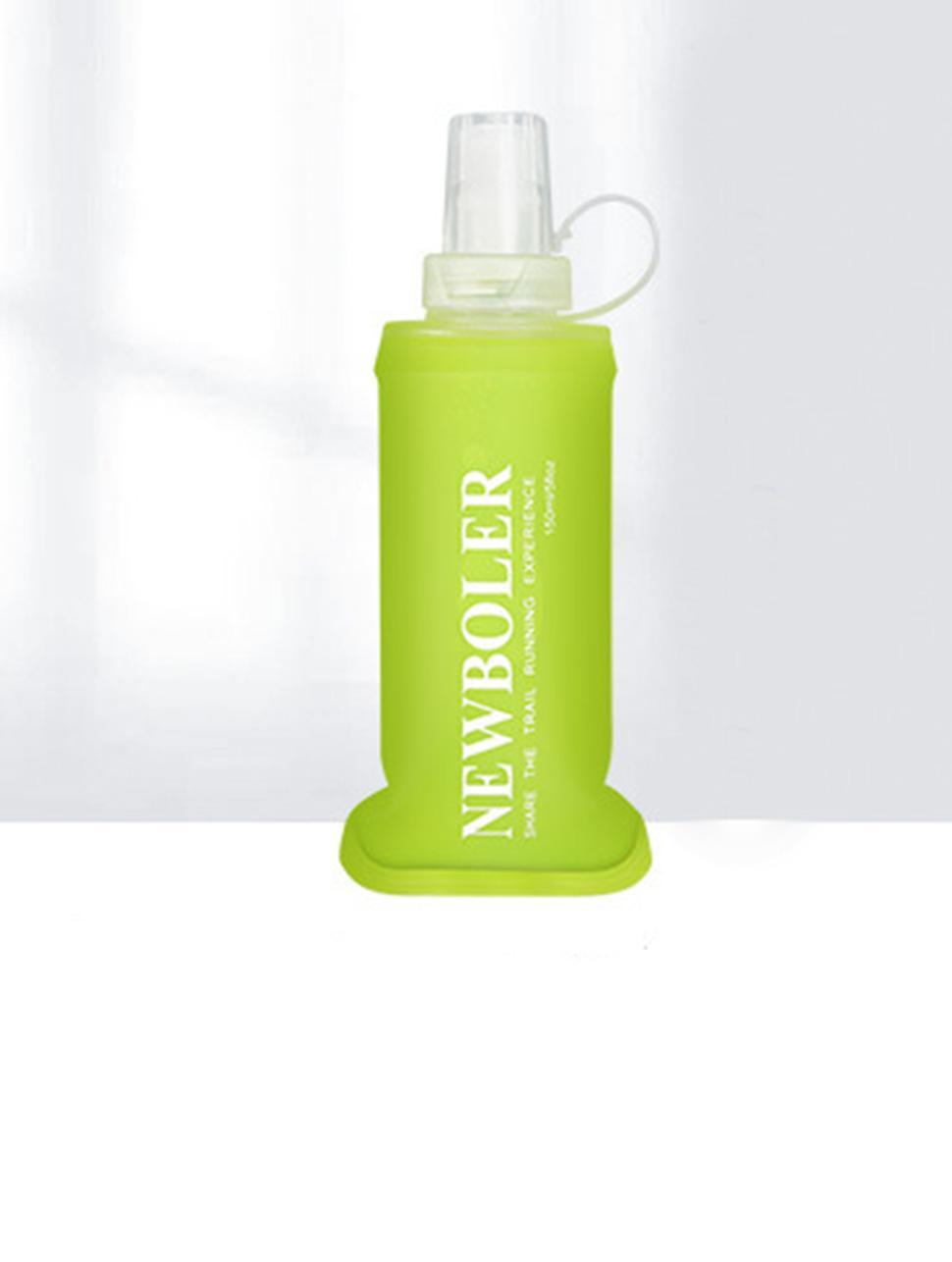 150ml Foldable Water Bottle, BPA-Free Soft Bottle for Marathons Camping Hiking, Green