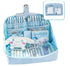Large Capacity Pencil Case with Compartments and Zipper for School Office Travel, Blue, Multifunctional Stylish Pencil Box