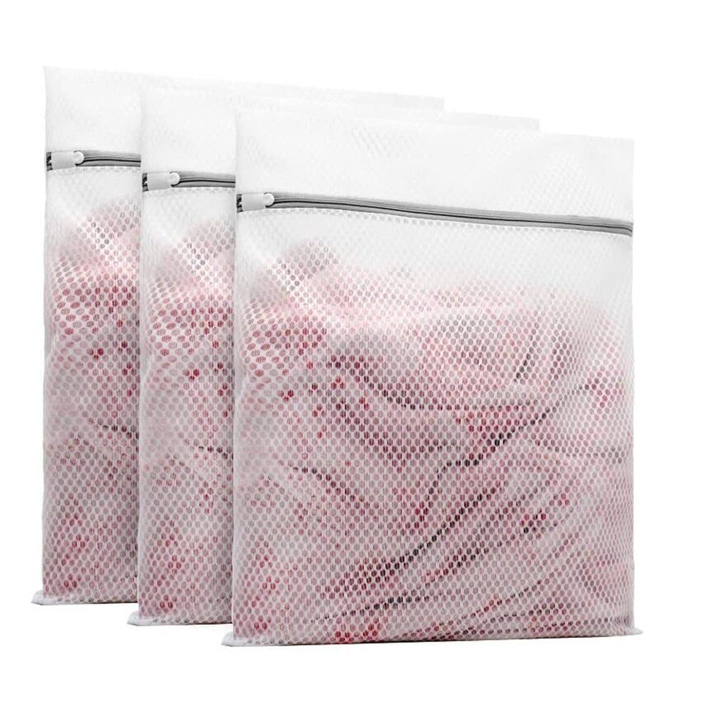 3-Pack Laundry Bag for Washing Machine and Dryer, Travel Storage Net, Medium