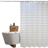 Waterproof PEVA Shower Curtain with Hooks, Mildew Resistant Bathroom Curtain, 200x180cm