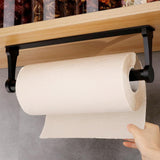 Aluminum Self-Adhesive Paper Towel Holder, No Drilling Required, Black, 32.5x9.8cm