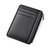 6 Card Slots Zipper Card Holder Wallet, Thin and Durable, Water Repellent and Scratch Resistant, Black