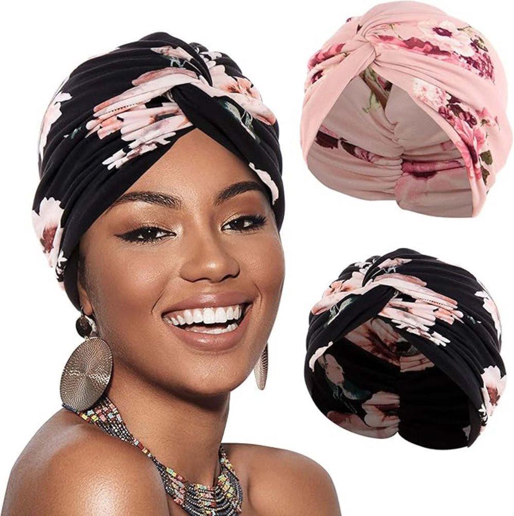 2-Pack Lightweight Breathable Elastic Sleeping Cap, Soft Cozy Night Cap, Comfortable Stretchy Sleeping Hood, One Size