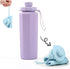 Foldable Water Bottle 600ml BPA-Free Lightweight for Travel Gym Camping, Purple