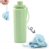 1 Foldable Water Bottle 600ml BPA-Free Lightweight for Travel Gym Camping, Green