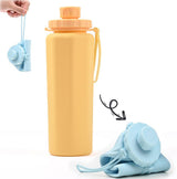 600ml Foldable Water Bottle BPA-Free Lightweight for Travel Gym Camping, Yellow