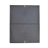 Non-Slip Silicone Kitchen Counter Mat, Foldable Water Drainage Wiping Mat, Grey, 43cm x 34cm