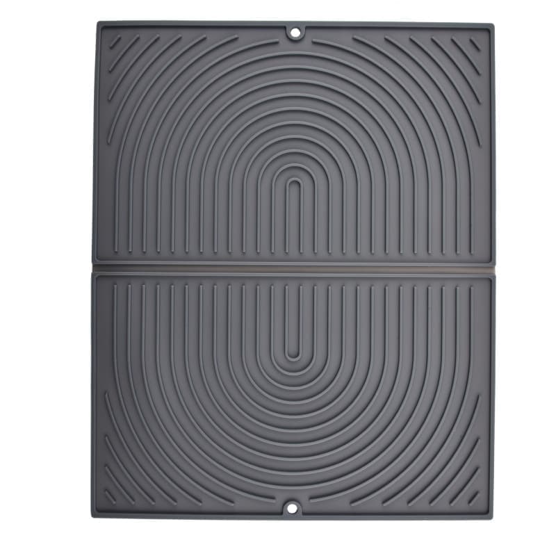 Non-Slip Foldable Silicone Kitchen Counter Mat with Water Drainage, 51cm x 41cm, Grey