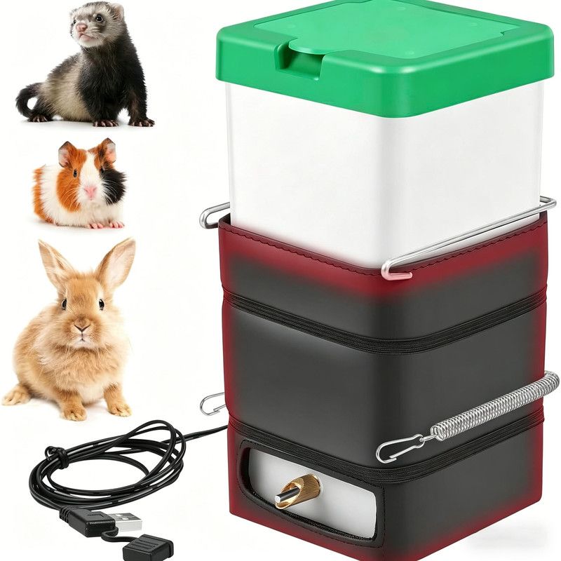 Heated Water Dispenser (Plastic/Felt) 1L Capacity Size: 1L Color: 195g For Parrots Outdoor Use (1pc)