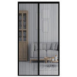 Magnetic Door Screens - 80x210 cm Self-Closing - High-Density Insect Mesh - No Drilling Required - Black