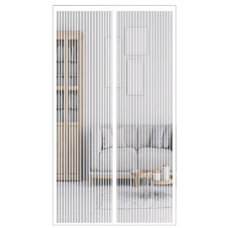 Magnetic Door Screens - 120x210 cm Self-Closing - High-Density Insect Mesh - No Drilling Required - White