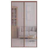 Magnetic Door Screens - 80x210 cm Self-closing - High-Density Insect Screen - No Drilling Required - Brown