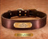 Premium Genuine Leather Dog Collar/Durable Real Leather Adjustable Collars For Male Female(L,Dark brown)