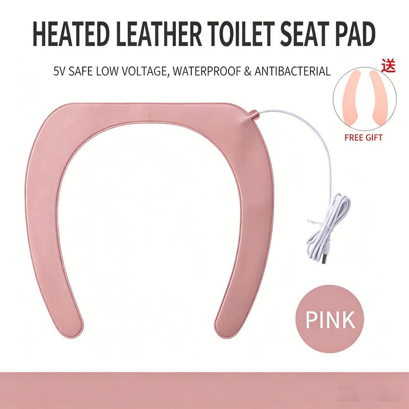 Heated Toilet Seat Cover Elongated Soft and Warm Thick Padded Silicone Washable，White