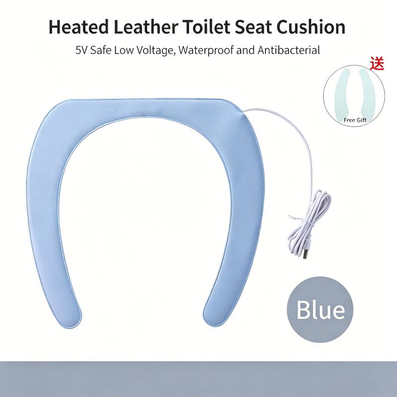 Heated Toilet Seat Cover Elongated Soft and Warm Thick Padded Silicone Washable，Green