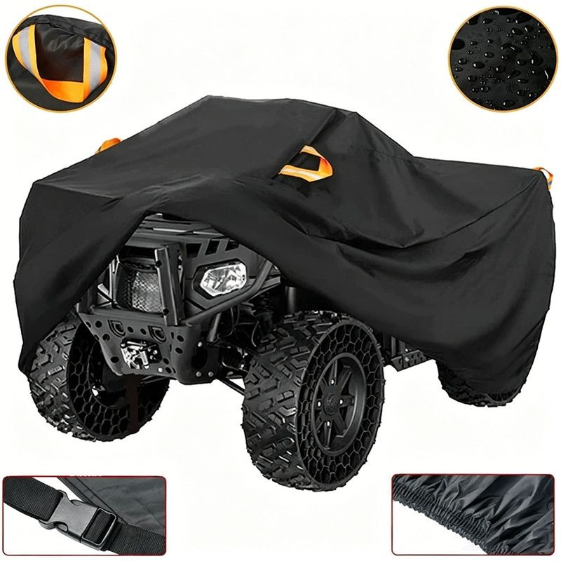 210D ATV Cover - Waterproof and Sunscreen Beach Car Cover, Four-Wheel Off-Road Vehicle Cover(XL（210*120*115CM）)