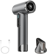 Rechargeable Cordless Handheld Hair Dryer with LED Temperature Display, Portable USB Wireless Mini Blow Dryer for Travel Camping Home Use（Gray）