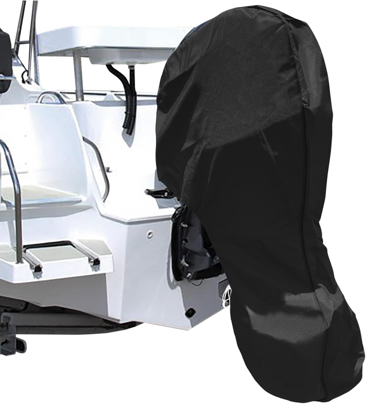 600D Oxford Cloth Outboard Motor Cover, Waterproof UV Resistant Boat Engine Protective Cover for Yacht Fishing Boat（20-30HP）