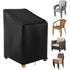 Garden Chair Cover, 420D Oxford Waterproof Stackable Outdoor Chair Cover, Black, 70 x 70 x 85/125 cm