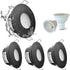 4 Pack Recessed Spotlights, LED 5W 3000K Warm White, IP65 Waterproof, Satin Nickel Black, Cutout 68 mm