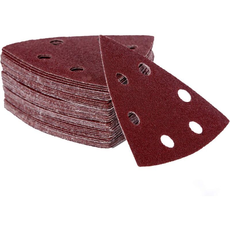 120 Pack Delta Sanding Triangles, 6 Hole Sandpaper, Grit 40 60 80 120 180 240, 90 x 90 x 90 mm