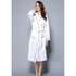 Women Bathrobe, Lightweight Waffle Cotton Unisex Dressing Gown, White L