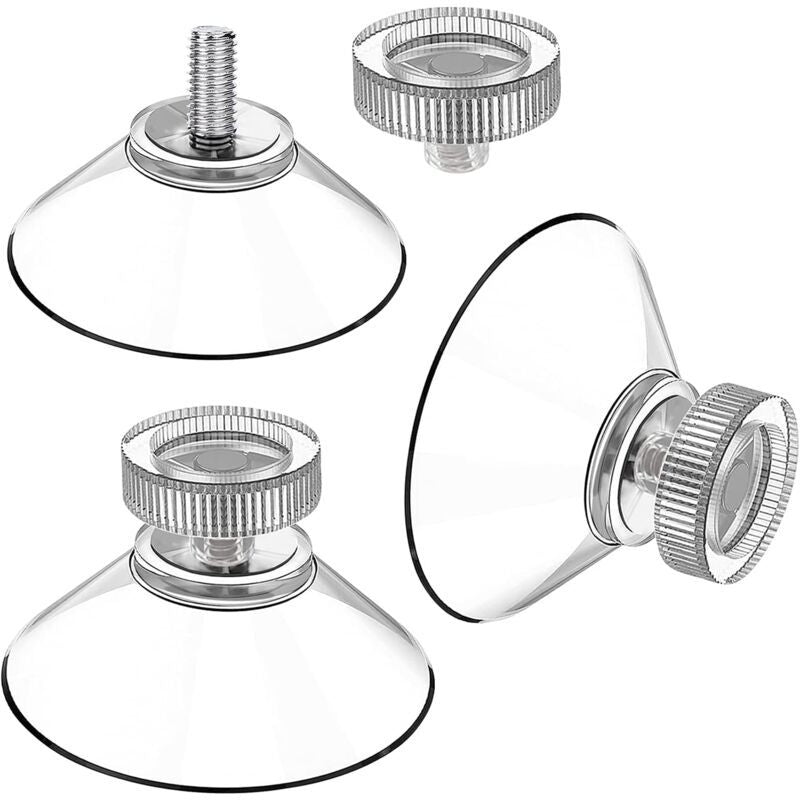 30 Pack Suction Cups with Knurled Nut, Transparent M4 Thread, Diameter 40 mm