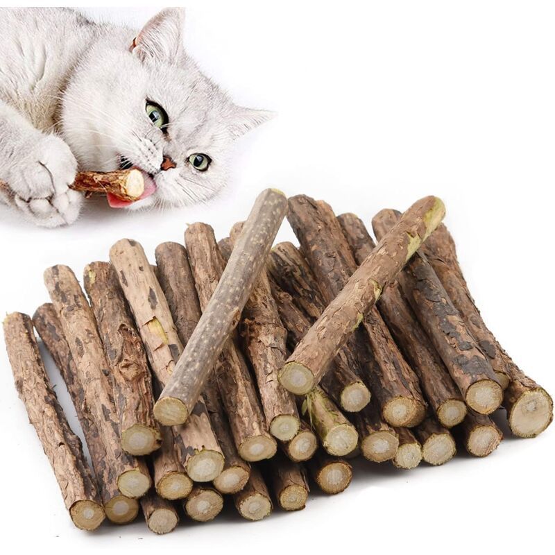 30 Pack Natural Matatabi Catnip Sticks for Dental Treats