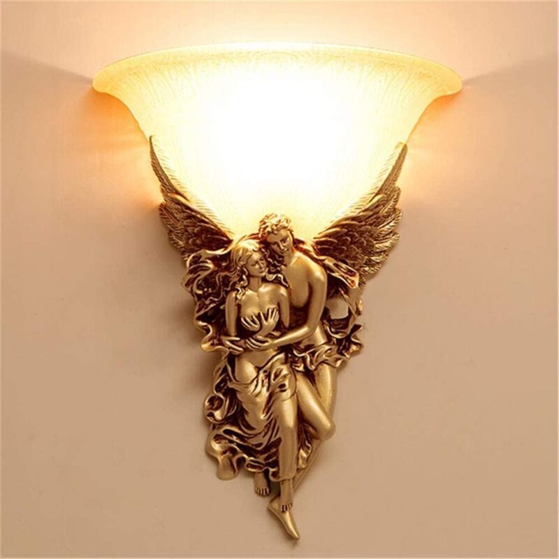 Angel Wall Lamp European American Style with Remote Control for Living Room Bedroom Aisle Stairs
