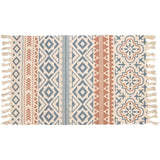 Bohemian Cotton Rug with Fringe for Living Room Bedroom, 60 x 90 cm
